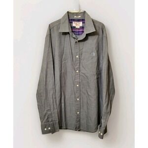 Penguin by Munsingwear Classic Fit Gray Button Up Long Sleeve Shirt‎ Men's LARGE